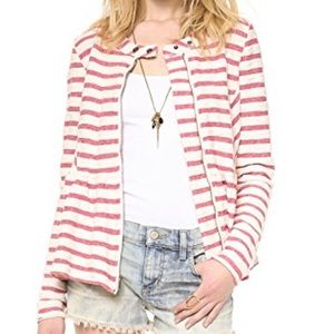 🍄Free People Striped Peplum Jacket